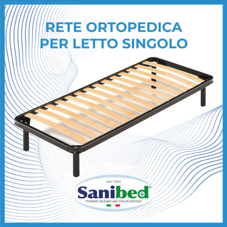 Sedam Rete Ortopedica Per Letto Singolo 80x190 Con Piedini – 13 Doghe, 100% Made In Italy